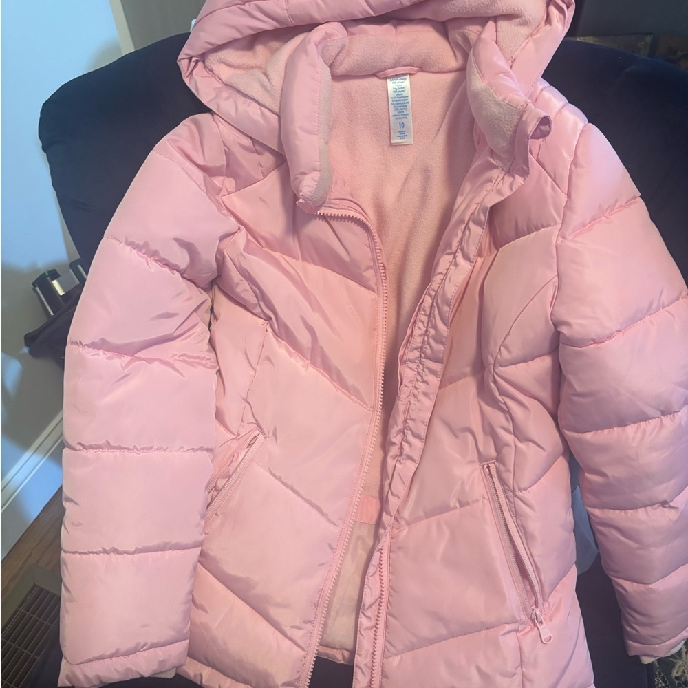 Justice Light Pink Puffer Jacket for Kids